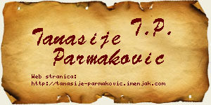 Tanasije Parmaković vizit kartica